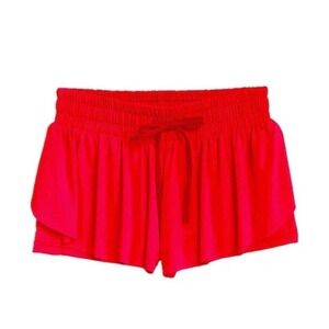 Girls Red Athletic Flowy Shorts Size L 12/14 Fits 8/10